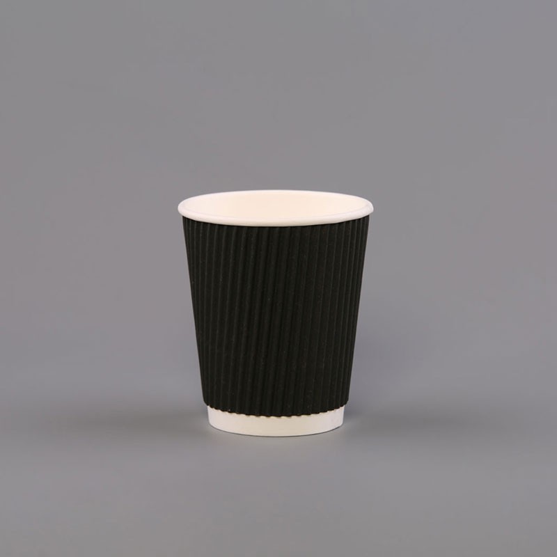 8oz Black Ripple Cups