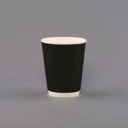12oz Black Ripple Cups