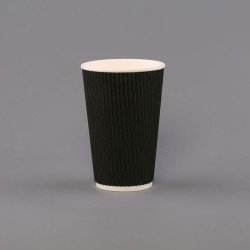 16oz Black Ripple Cups