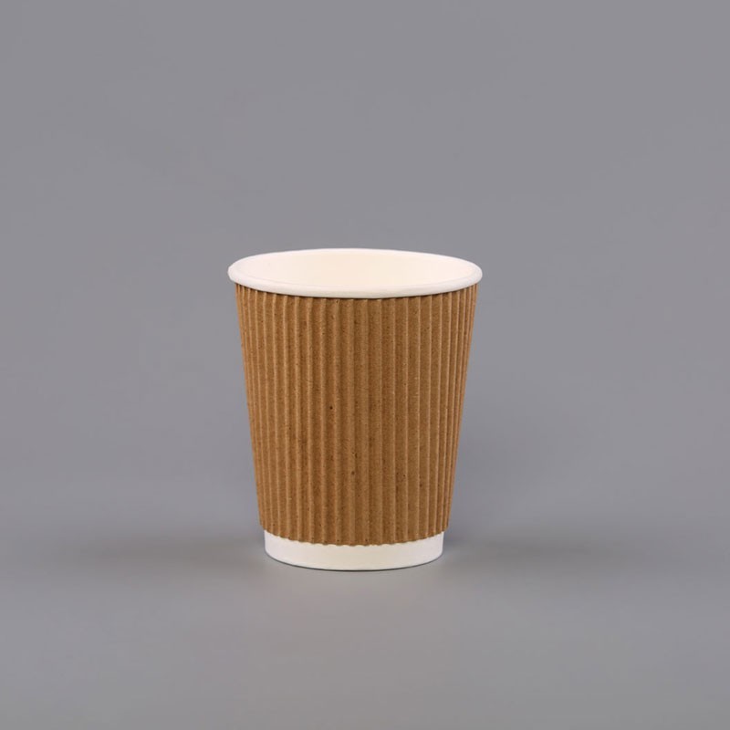 8oz Kraft Ripple Paper Cups