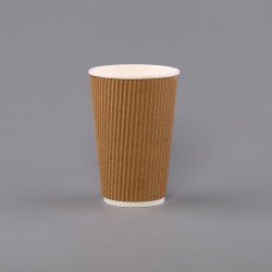 16oz Kraft Ripple Cups