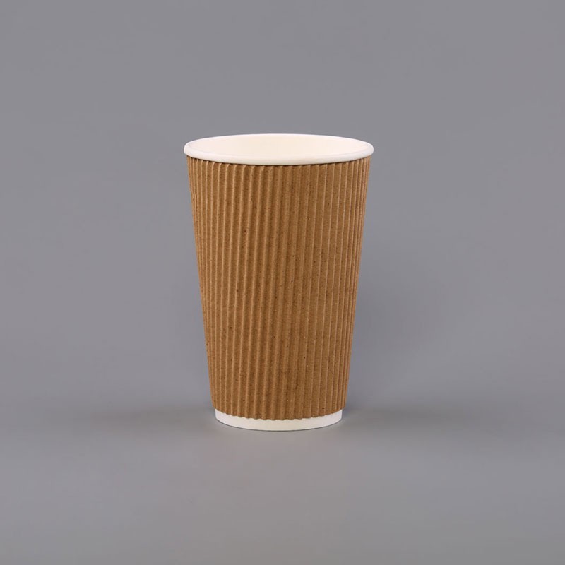 16oz Kraft Ripple Cups