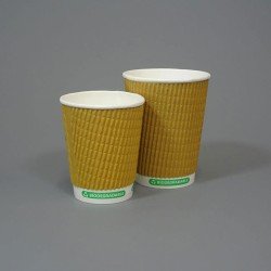 12oz Kraft Biodegradable Ripple Cups