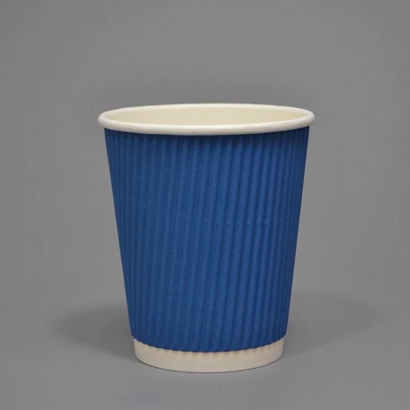 8oz Navy Blue Ripple Paper Cup