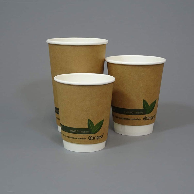 8oz Double Wall Ingeo Biodegradable Paper Cup