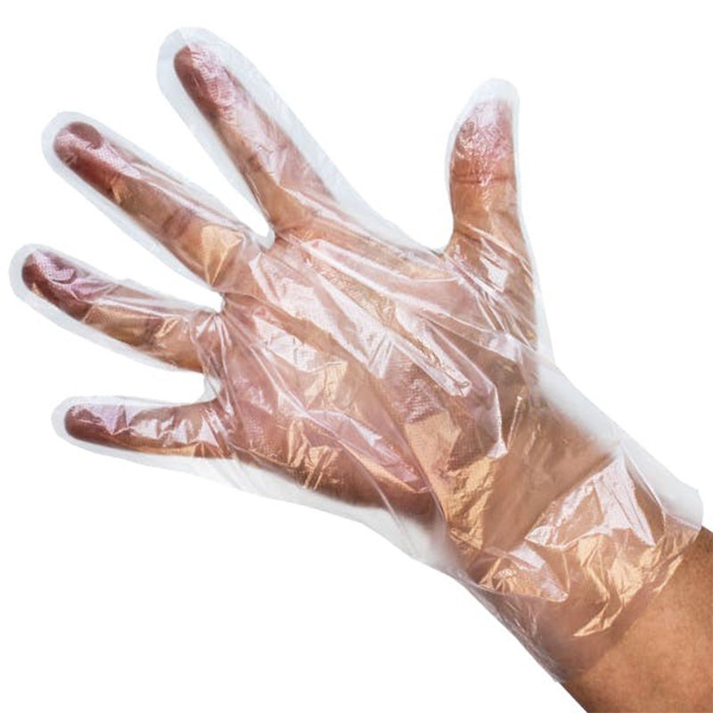 Clear HDPE Polythene Gloves Size L