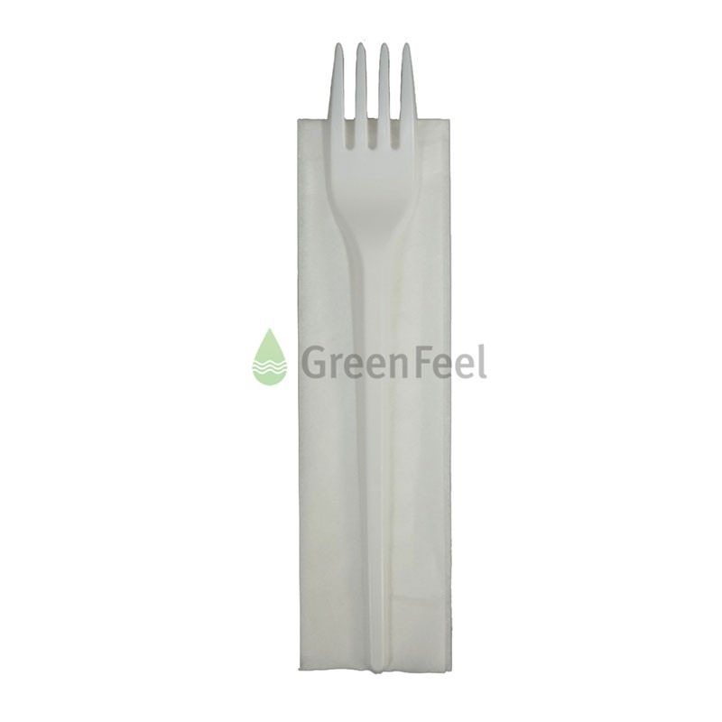 Individually Wrapped Plastic Fork With Napkin