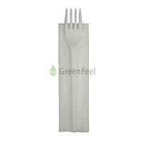 Individually Wrapped Plastic Fork With Napkin - GreenFeel