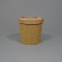 26oz Kraft Heavy Duty Soup Container & Paper Lid - GreenFeel
