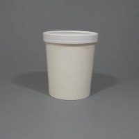 32oz White Heavy Duty Soup Containers & Paper Lids - GreenFeel