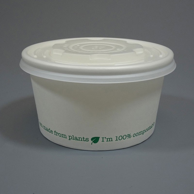 12oz Ingeo Compostable Soup Containers & CPLA Lids