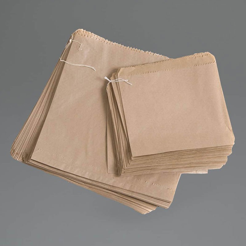 6 x 6" Kraft Compostable Strung Paper Bags