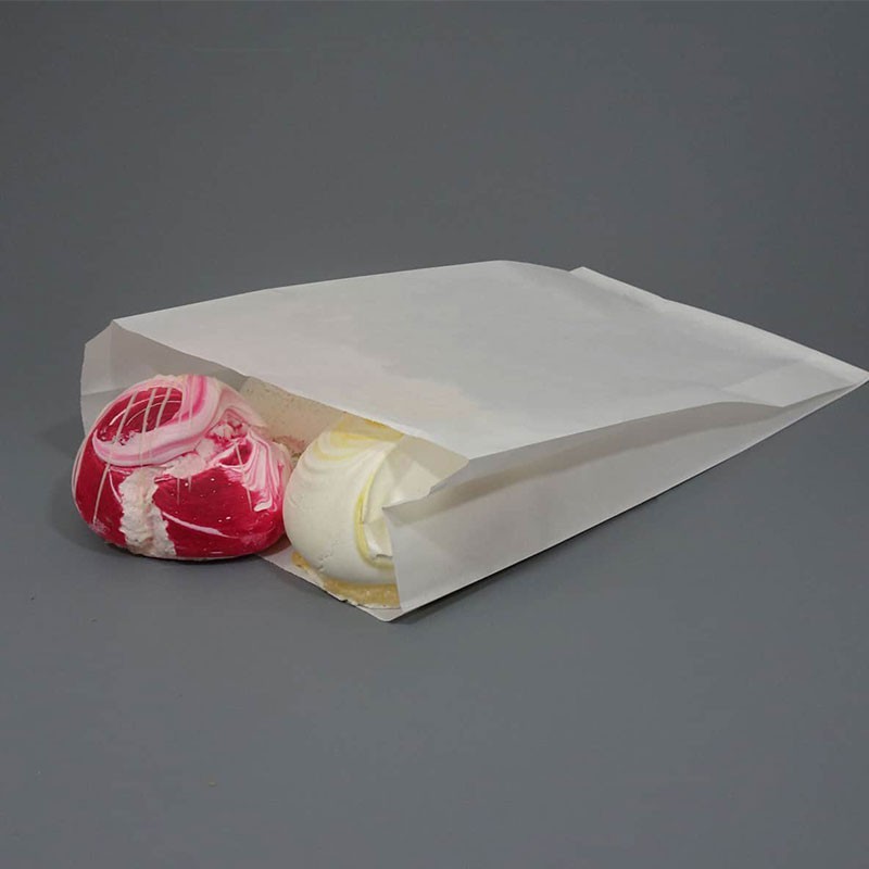 6.5 x 14" White Greaseproof Compostable Paper Bags - Super Strong