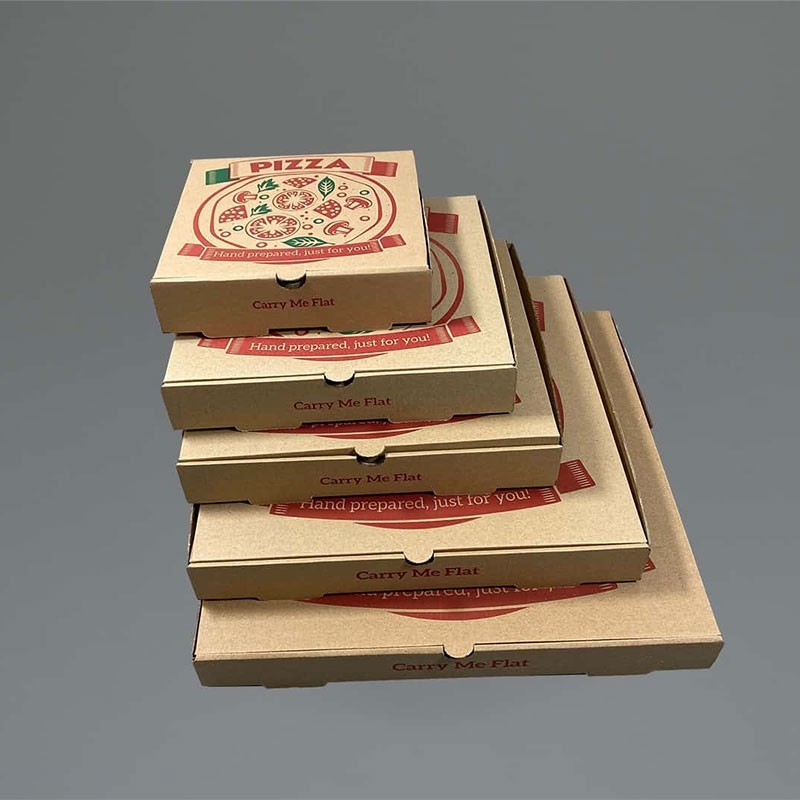 9" Kraft Printed Pizza Boxes