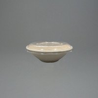 950cc Bagasse Round Bowl & rPET Lid - GreenFeel