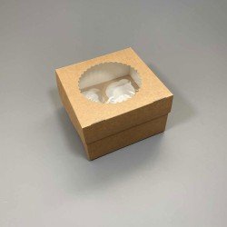 Four Holes Kraft Windowed Cupcake Boxes - GreenFeel