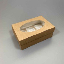 Six Holes Kraft Windowed Cupcake Boxes - GreenFeel