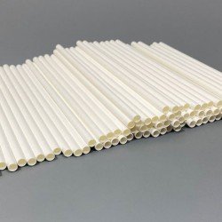 White Paper Straws 200mm x 12mm - GreenFeel