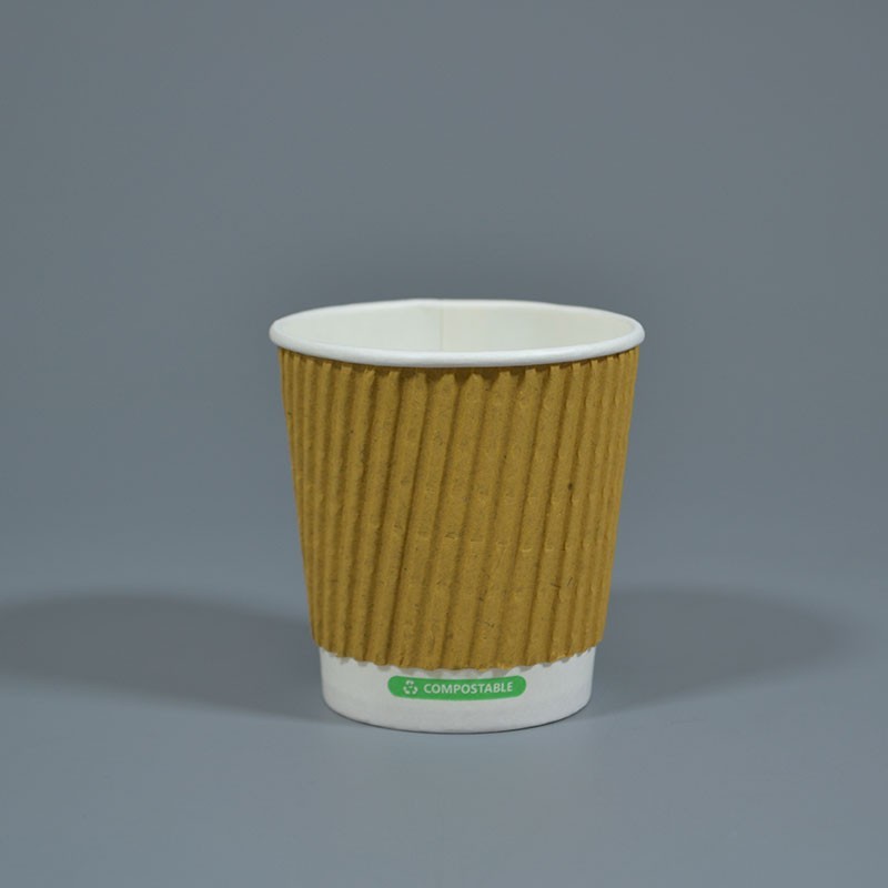 4oz Kraft Biodegradable Ripple Paper Cup