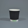 4oz Biodegradable Black Ripple Cups