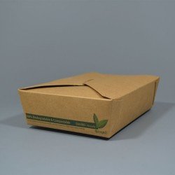 51oz Brown Takeaway Deli Cardboard Food Boxes - Compostable