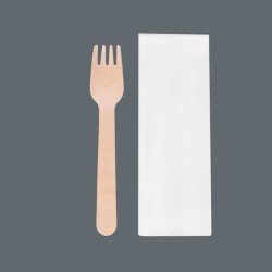 Wrapped Wooden Fork & Napkin - GreenFeel