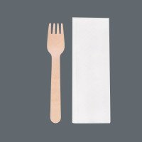 Wrapped Wooden Fork & Napkin - GreenFeel