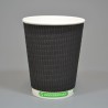 12oz Biodegradable Black Ripple Cups