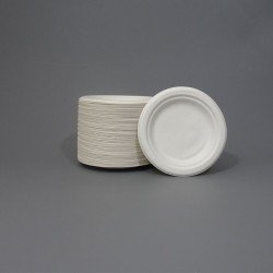 6" White Bagasse Plates - GreenFeel