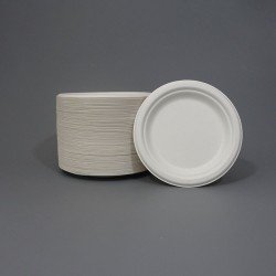 7" White Bagasse Plates - GreenFeel