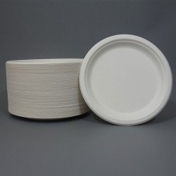 9" White Bagasse Plates - GreenFeel