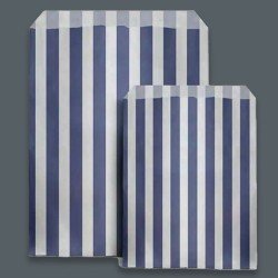 5 x 7" | Dark Blue Candy Stripe Paper Bags - GreenFeel