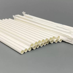Wrapped White Paper Straws 195mm x 6mm - GreenFeel