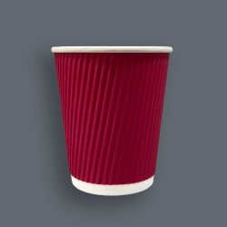 8oz Red Ripple Paper Cup - GreenFeel