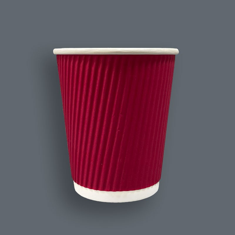 8oz Red Ripple Paper Cup