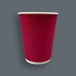 12oz Red Ripple Paper Cup - GreenFeel