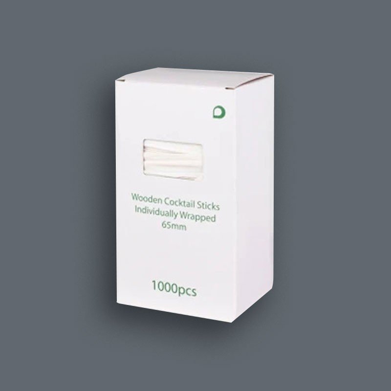 Wooden Cocktail Sticks | Individually Wrapped 65mm