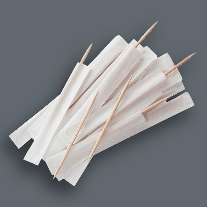 Wooden Cocktail Sticks Individually Wrapped 65mm